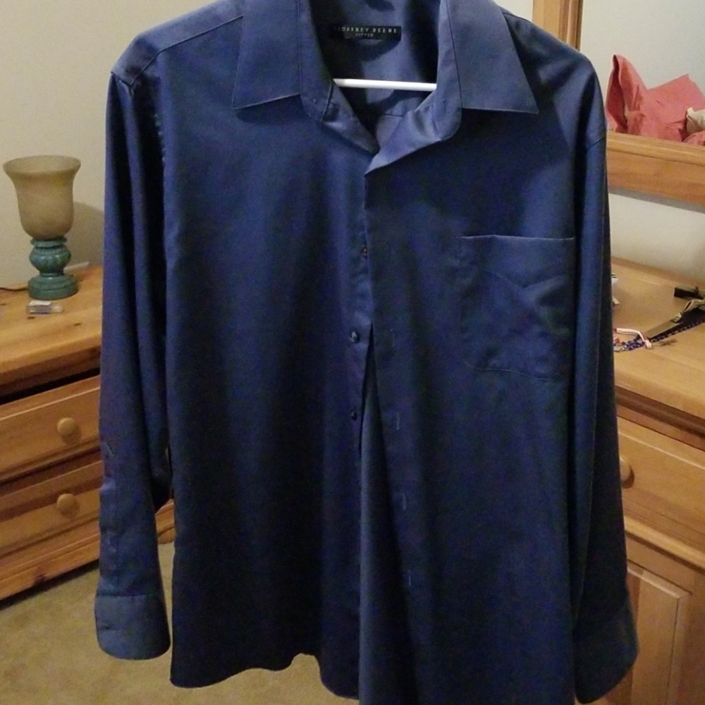 Navy Blue Dress Shirt Geoffrey Beene